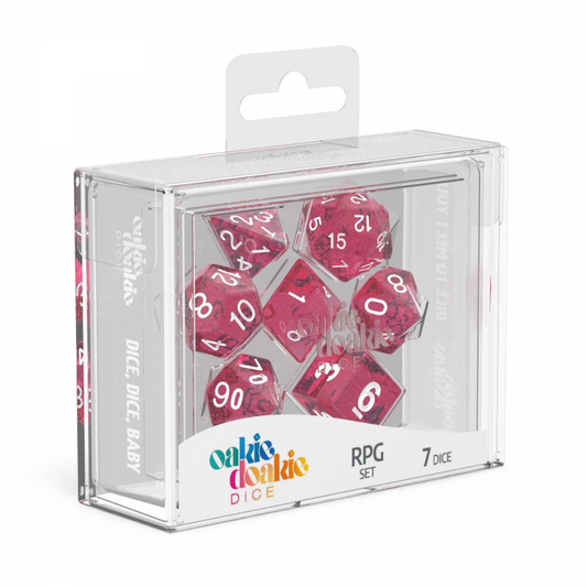 OAKIE DOAKIE DICE RPG SET SPECKLED - PINK (7)