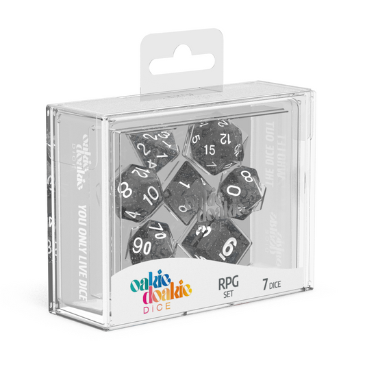 OAKIE DOAKIE DICE RPG SET SPECKLED - Black (7)